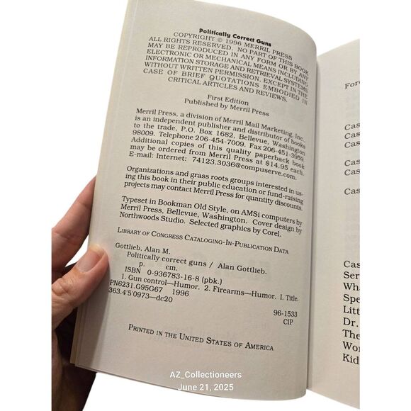 Politically correct guns by Alan Gottlieb - merrill press - isbn 093783168 - Picture 2 of 8